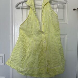 Anthropologie Yellow Asymmetrical Button Down Blouse